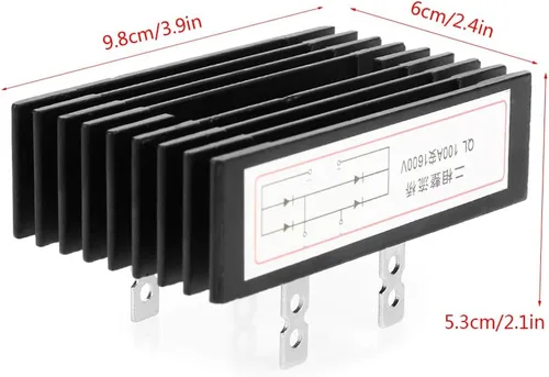 Miniatura 5 de Puente rectificador de puente de diodos de 2 fases 100A 1600V Voltaje de alta potencia Rectificador de puente de diodos de silicio completo Diodo
