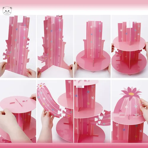 Miniatura 3 de Soporte para cupcakes de cactus rosa, soporte para cupcakes de fiesta mexicana para vaquera, cumpleaños, despedida de soltera