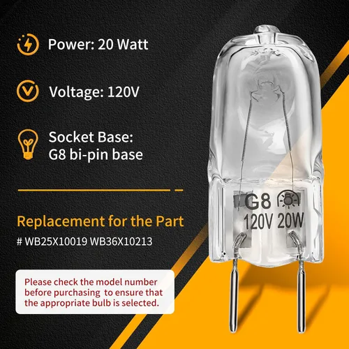 Miniatura 11 de Bombilla halógena compatible con GE, Samsung, Kenmore, Elite, Maytag, microondas sobre la estufa, luz nocturna/luz para estufa para microondas GE