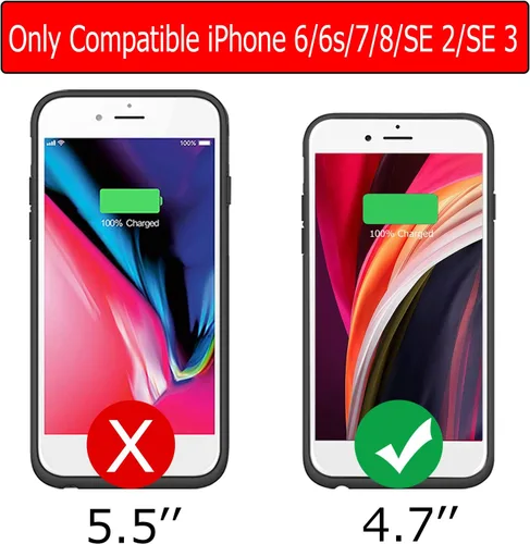 Miniatura 2 de Funda de batería para iPhone 6/6s/7/8/SE 2/3ª generación, cargador portátil de 10000 mAh, batería recargable, funda de carga compatible con iPhone