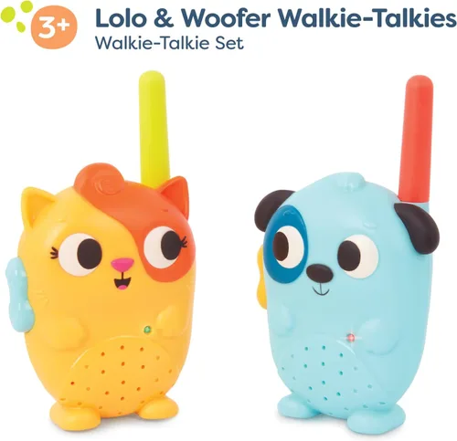 Miniatura 7 de B. toys – Lolo & Woofer Walkie – Talkies – paquete de 2 Walkie Talkies – Largo alcance de 100 pies – Juguetes para niños pequeños, niños – 3+ años