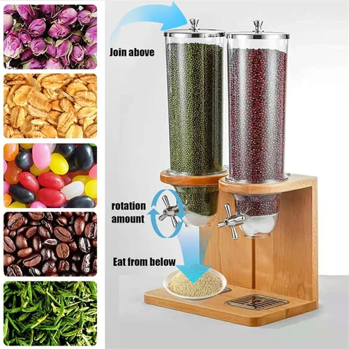 Miniatura 2 de Dispensador de alimentos secos 3.5L/7L/10.5L, dispensador de cereales para encimera, dispensador de almacenamiento de cereales con barril de PC