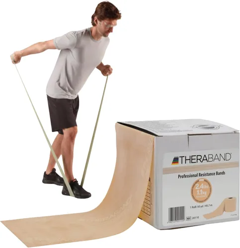 Miniatura 11 de THERABAND Resistance Band, 50-Yard Roll, Latex Elastic Band for Exercise, Stretching, Physical Therapy, Yoga, Pilates, Home Workouts, Cut-to-Length