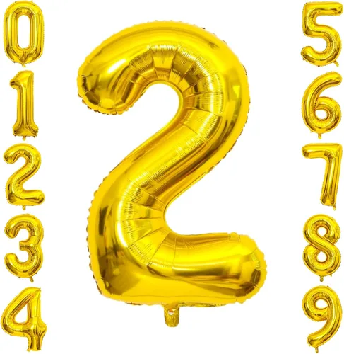 Miniatura 114 de SINBEE Globo dorado del número 10, papel de aluminio Mylar de 40 pulgadas, decoración de fiesta reutilizable para cumpleaños, aniversario, Oro