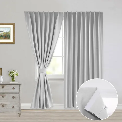 Miniatura 21 de Muamar Cortinas opacas sin taladro, paneles de cortina para ventana fáciles de instalar, juego de 2 paneles de cortinas portátiles para dormitorio