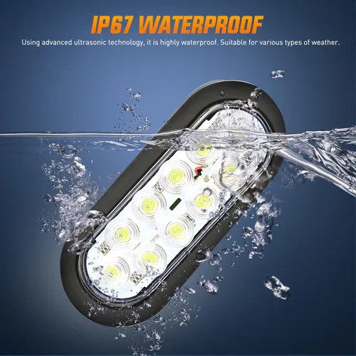 Miniatura 8 de Nilight Luz Trasera Ovalada para Remolque de 6 Pulgadas, 6 Piezas, Roja y Blanca, 10 LED con Arandelas y Conectores de Montaje Empotrado, IP67