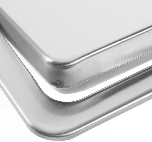 Miniatura 3 de Happyyami Tapa de bote de basura rectangular de acero inoxidable para encimera, tapa abatible empotrada, color plateado