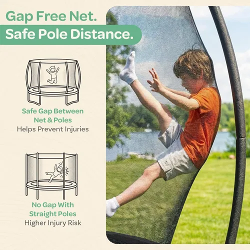 Miniatura 2 de JoyBerri Trampoline Outdoor - Upsurge ASTM Certified Safe 8Ft 10Ft 12Ft 14Ft 15Ft 16Ft Recreational Trampoline for Kids and Adults. Anti-Rust Negro