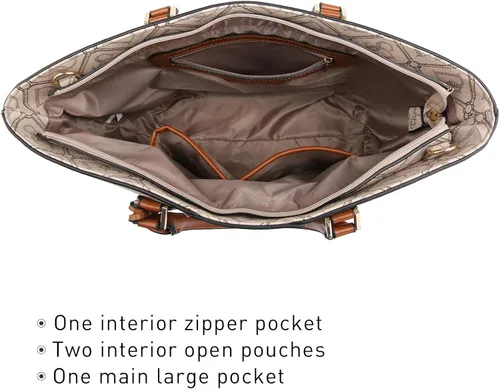 Miniatura 4 de DASEIN - Bolsa de mano para mujer, bolsa tipo bandolera, asa superior, bolsa plana para trabajar
