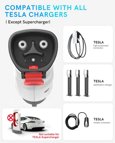 Miniatura 2 de Adaptador de cargador EV para Tesla a J1772, hasta 60A 250V, IP65, NACS a J1772, adaptador de carga EV J1772 compatible con conector de pared Tesla