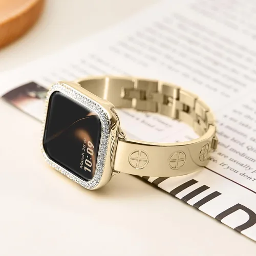 Miniatura 4 de Missair - Correa compatible con Apple Watch de 38, 40, 41, 42, 44, 45, 46, 49 mm, correa de metal de acero inoxidable para mujer, pulsera elegante
