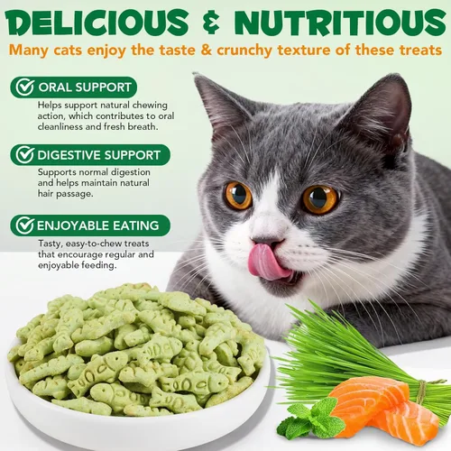 Miniatura 4 de Golosinas de hierba para gatos, golosinas para control de bolas de pelo en interiores, delicioso palo de dentición de hierba para quitar bolas