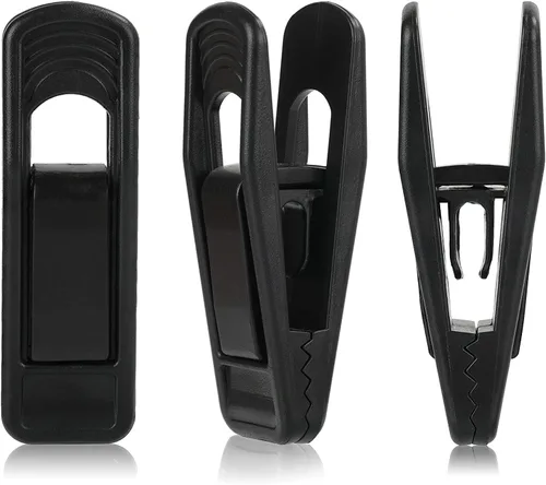 Miniatura 10 de Tinfol 40 clips de plástico para colgar – Clips de agarre fuerte, clip de falda de pantalón blanco, clip de dedo multiusos para perchas de ropa