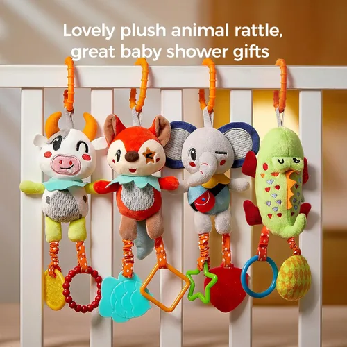 Miniatura 7 de TUMAMA - Paquete de 4 juguetes para bebés de 0, 3, 6, 9, 12 meses, juguetes de cuna colgantes para el desarrollo del recién nacido, asiento