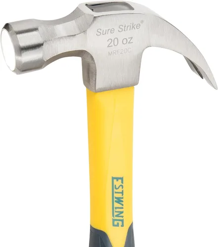 Miniatura 3 de ESTWING Sure Strike Hammer - Martillo de garra curvada de 20 onzas con cara lisa y mango de fibra de vidrio - MRF20C