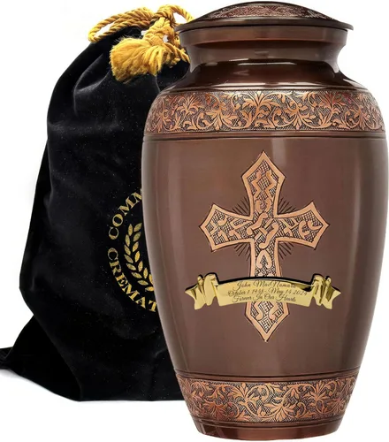 Miniatura 12 de Urna de cremación de cruz negra para cenizas hombre adulto – Urnas de cremación personalizadas para cenizas humanas, urnas decorativas para hombre