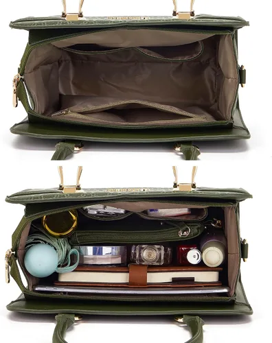 Miniatura 50 de Bolsos de mano de moda para mujer, bolsa de hombro, asa superior, bolsa de mano, juego de 4 piezas