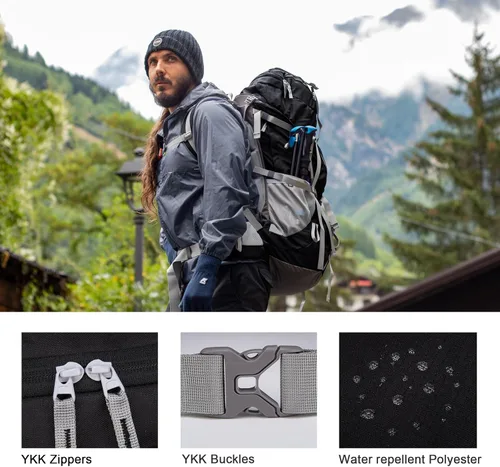 Miniatura 3 de MOUNTAINTOP 70L - Mochila con marco interno para camping, senderismo, mochila para hombres y mujeres con cubierta de lluvia