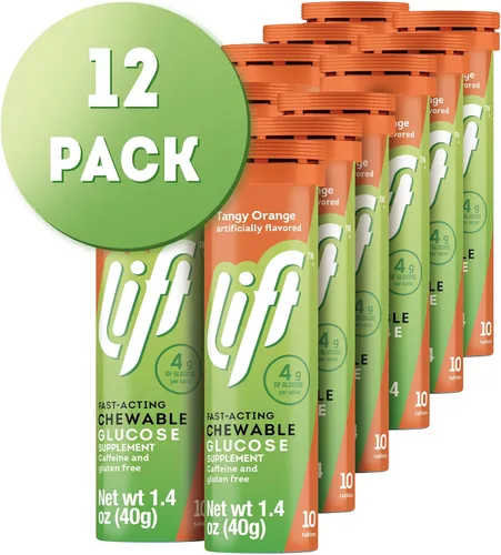 Miniatura 8 de Lift Comprimidos energéticos masticables de glucosa de acción rápida Naranja Tubo de 10 quilates (paquete de 12)