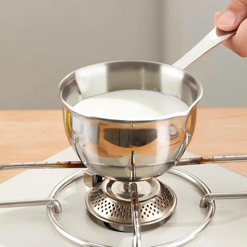 Miniatura 9 de Calentador de mantequilla de acero inoxidable, olla calentadora de leche con boquillas de vertido, mini olla de fusión de chocolate para café, té