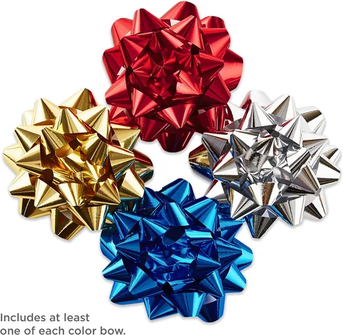 Miniatura 4 de Hallmark - Surtido de lazos para regalos de festividades (12 lazos) brillantes en rojo, azul, dorado, plateado para Navidad, Janucá, cumpleaños