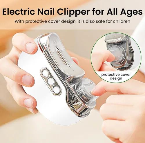 Miniatura 3 de Cortauñas eléctrico 3 en 1 mejorado con colector y luz LED, cortaúñas eléctrico automático para mujeres y hombres, lima de uñas para bebés, niños