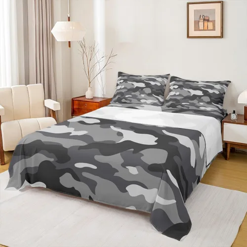 Miniatura 21 de Sábana bajera ajustable de 3 piezas con estampado de leopardo, tamaño individual, juego de ropa de cama de piel de guepardo para niños, bolsillo