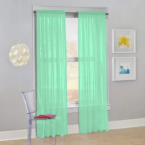 Miniatura 13 de Decotex - Juego de 2 cortinas transparentes de gasa para ventana. Rosa claro