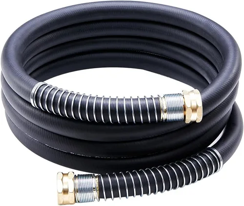 Miniatura 44 de Guitrees Leader Manguera de jardín de 15 pies x 5/8 pulgadas, manguera de agua corta resistente, accesorios macho a hembra, trenzado de cinco capas