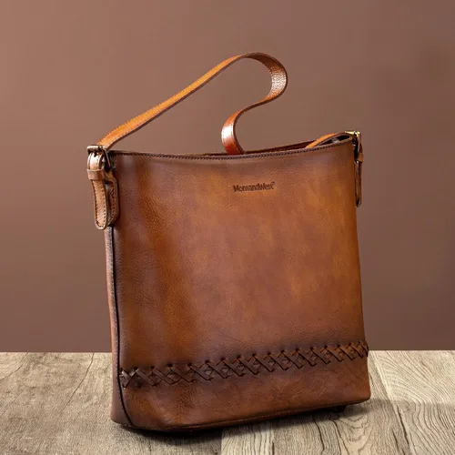 Miniatura 3 de Montana West Genuine Leather Purses for Women Hobo Bags with Tooling Handle & Tassels