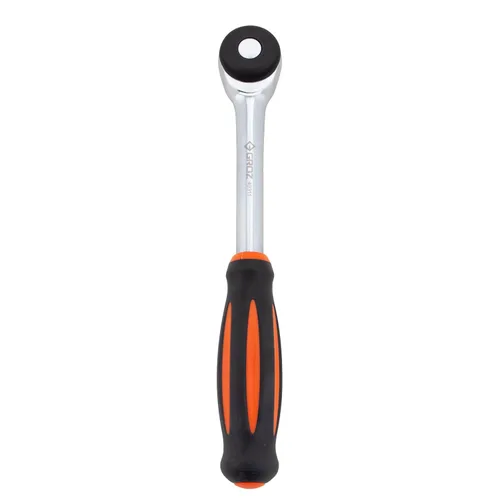 Miniatura 4 de Groz Mango de trinquete de doble unidad, unidad de 1/2", 52 dientes, 11-13/32" de longitud, 377 ft-lb Torque, cromo vanadio con accionamiento