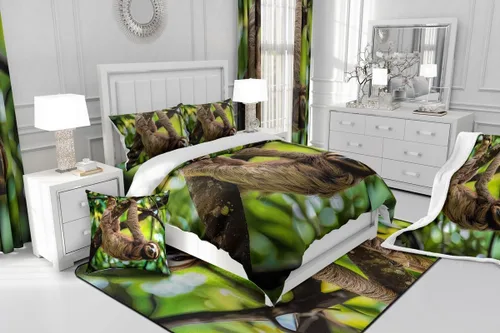 Miniatura 4 de Erosebridal Juego de ropa de cama de perezoso marrón, tamaño Queen, funda de edredón Kawaii para niños, adolescentes y niños, bonita funda