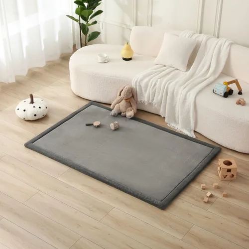 Miniatura 15 de Hakuna Matte - Alfombra de juego prémium para bebé de terciopelo coral ultrasuave con espuma viscoelástica, antideslizante, resistente al agua,