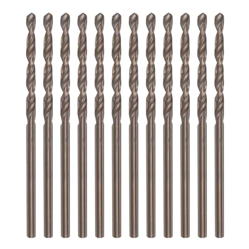 Miniatura 11 de HARFINGTON 12 brocas de cobalto, 0.069 pulgadas, M35 de alta velocidad, broca métrica de acero de alta velocidad, brocas de vástago recto para metal
