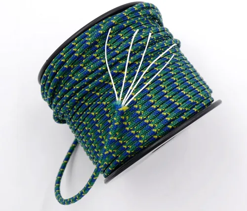 Miniatura 3 de Cuerda de nailon trenzada sólida de 1/8 pulgadas (3mm) de 164 pies, cordón paracord de 5 hebras, cuerda delgada para manualidades, multiusos