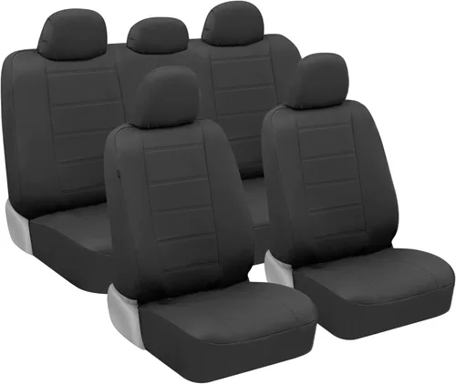 Miniatura 8 de BDK carXS - Fundas de asiento de automóvil de cuero beige para asientos delanteros, 4 piezas, piel sintética, incluye fundas de asiento delantero