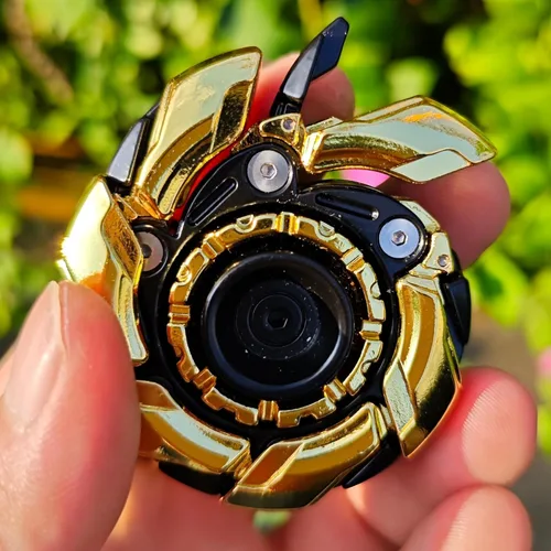 Miniatura 6 de T-Conceal EDC Fidget Sliders Open Armor Spinning Top, juguetes de dedo para aliviar el estrés para adultos, metal magnético (Oro Negro)
