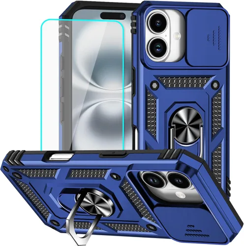 Miniatura 52 de HNHYGETE Funda para iPhone XR con protector de pantalla HD: [grado militar de 20 pies probada en caídas] Funda protectora para cámara deslizante a