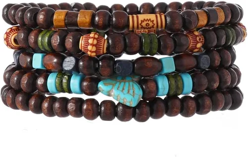 Miniatura 57 de Pulsera Gótica Ajustable de Cuero Trenzado Punk Multicapa de Estilo Grunge, Conjunto de Pulseras Emo con Brazalete de Metal, Envoltura