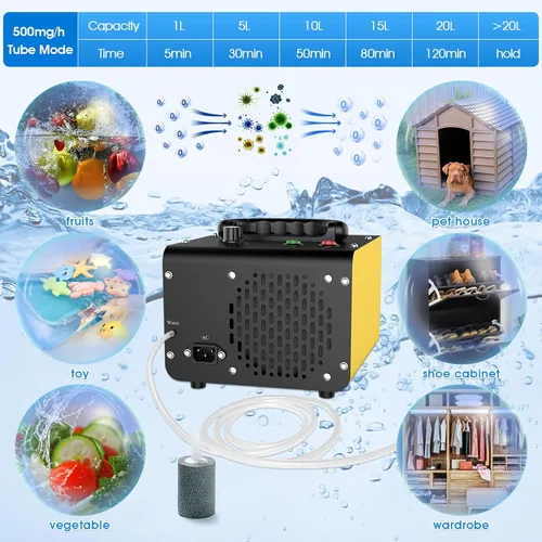 Miniatura 3 de JOBYNA Generador de ozono Agua Aire, 28,000 mg/h Modo de aire y 500 mg/h Modo de agua Purificador de aire de ozono, Máquina de ozono doméstico e