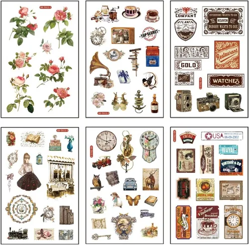 Miniatura 15 de 12 hojas de lindas calcomanías washi kawaii animales artesanales calcomanías decorativas para álbumes de recortes, planificador diario, collage