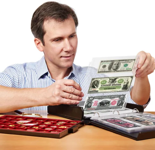 Miniatura 6 de Dunwell Fundas para monedas para coleccionistas, paquete de 25 unidades, páginas de repuesto de plástico transparente de 3 bolsillos sin ácidos