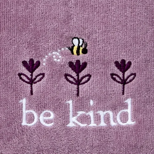 Miniatura 5 de SKL Home Bee Kind - Juego de 2 toallas de mano bordadas 100% algodón, decorativas para baño, cocina, bar y regalo, lavanda