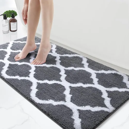 Miniatura 9 de OLANLY Alfombras de baño de 24 x 16 pulgadas, microfibra suave y absorbente, antideslizante y peluda, lavable a máquina, tapetes para el suelo