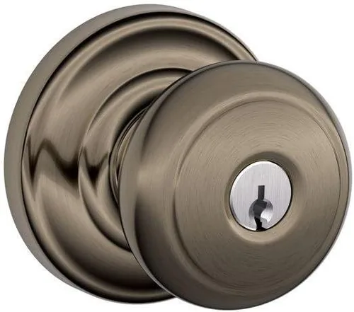 Miniatura 34 de Schlage F10 AND 716 ADD - Pomo Andover con moldura Addison, cerradura de paso para pasillos y armarios, bronce envejecido