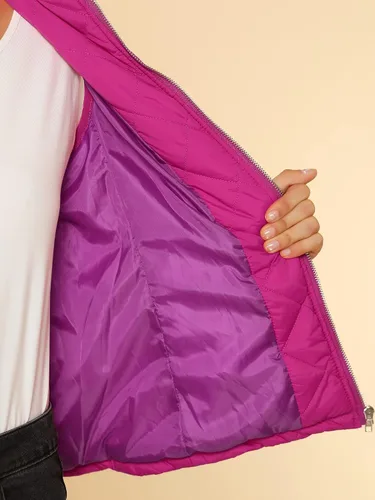 Miniatura 6 de Allegra K - Chaleco acolchado y ligero, de cuello alto, con cremallera, para mujer