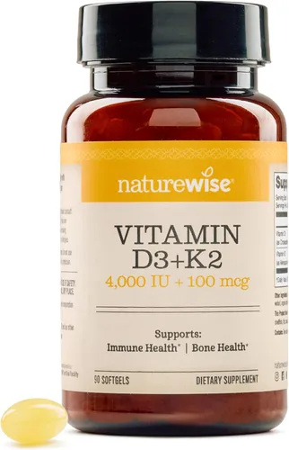 Miniatura 19 de NatureWise Vitamina D3 5000IU + K2 (MK7) 100mcg con aceite de coco orgánico extra virgen – Apoya la absorción de calcio, salud ósea e inmune – Sin