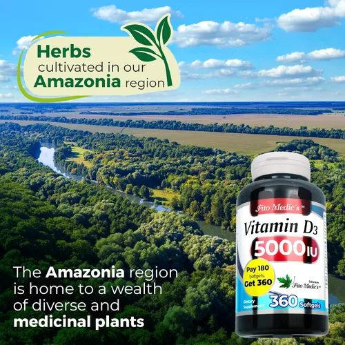 Miniatura 7 de FITO MEDIC'S Laboratorio - Vitamina d - 5000 UI de - Vitamina d3-360 cápsulas blandas - Vitamina d3 5000 iu - para hueso, dientes, músculo e