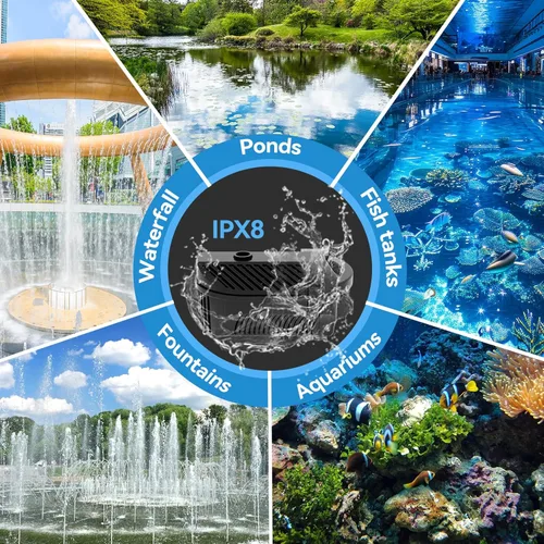 Miniatura 8 de Bomba de fuente de agua grande de 1320 GPH/100 W, kits de fuente de bomba de estanque para exteriores, equipo de estanque con 3 opciones