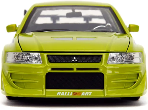 Miniatura 6 de Jada Toys Fast & Furious 1:24 Brian's Mitsubishi Lancer Evolution VII - Coche fundido a presión, juguetes para niños y adultos, color verde lima